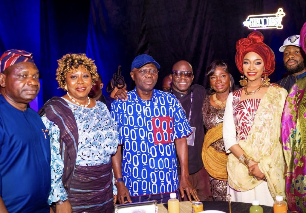 The Lagos state governor Babajide Sanwoolu, Hanatu Musa Musawa ( The minister of Art, culture, tourism and creative economy), Toke Benson (Lagos State commissioner for Tourism, Art and Culture), Idris Aregbe (SSA to the Lagos State Governor on Tourism, Art and Culture) at The Headies Awards 2025